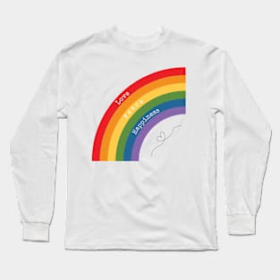 Rainbow - Love, Peace, Happiness Long Sleeve T-Shirt